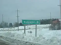 Sign for Wabowden, Manitoba, Canada