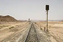 Old railway track to the north of Wadi Rum