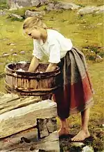 By the wash basin, 1892