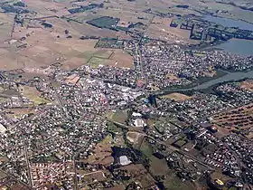 Southern end of the Waiuku River, as it meets the township of Waiuku