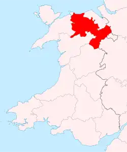 Denbighshire shown within Wales