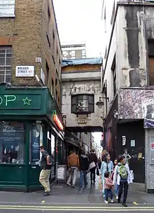 Walker's Court looking north from Brewer Street. (2015)