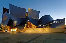 Walt Disney Concert Hall at sunset June 2013