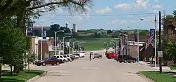 Downtown Walthill: Main Street, looking east, July 2010