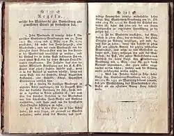 A travelling book of Albert Strauß: Regeln, welche der Wandernde zur Vermeidung angemessener Strafe zu beobachten hat. ("Rules, which the journeyman has to observe to avoid proper punishment").