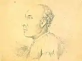 A matai, War Chief Matetau of Manono Island, drawn by Alfred Thomas Agate