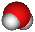 Space filling model of a water molecule