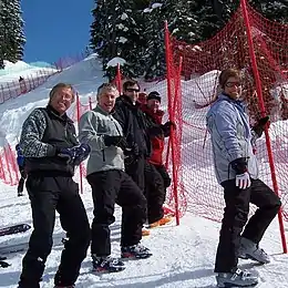 A Weasel Worker course crew installing B-Net