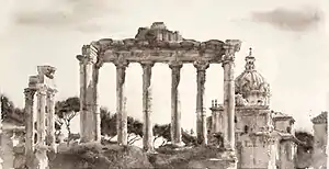 Wendy Artin, Temple of Saturn with Pines, 2018