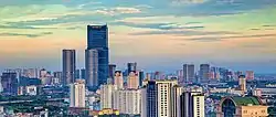 Photograph showing the large number of high-rise buildings in west Hanoi