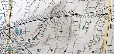 Western Pacific map of Nevada in 1931