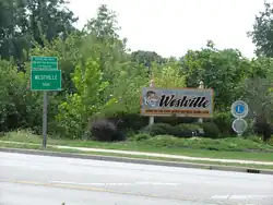 Signs at the north edge of Westville