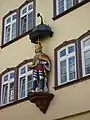 Statue decorating the house "zum römischen Kaiser" (1767) on the Kornmarkt in Wetzlar