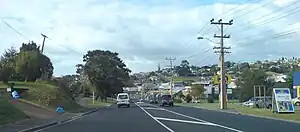 The main road on Whangaparaoa Peninsula