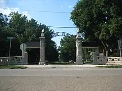 Gate at South end of White Place