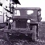 Early Willys MB ft. slat grille stationed in Alaska; period photo