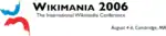 Logo of the Wikimania 2006 conference, held in Cambridge, Massachusetts