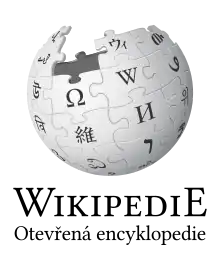 Wikipedia logo showing "Wikipedia: The Free Encyclopedia" in Czech