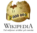 Swedish Wikipedia's 2,000,000 article logo (September 2015)