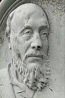 Bas-relief portrait of bearded man