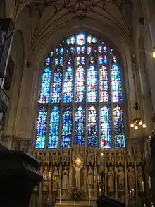 Chapel's east window with Victorian stained glass