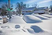 The snow in Town Line, New York, on November 17