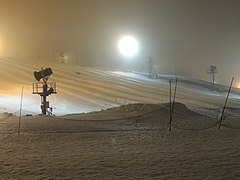 Snow tubing runs and snow machine at Winterplace Ski Resort