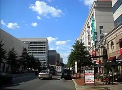 Facing north on Wisconsin Avenue in Friendship Heights