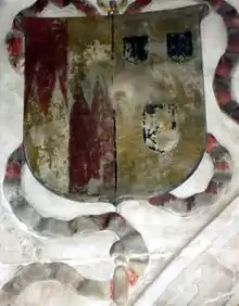 Arms of George Bromley, depicted on his tomb.