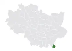 Location of Bieńkowice within Wrocław