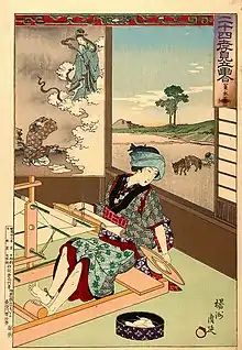 Nijūshi kō mitate e awase series:Weaving Tōei