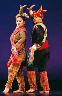 Yakan couple with traditional facial paintings called tanyak tanyak