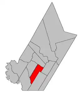 Location within York County, New Brunswick.