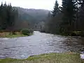 River Ystwyth in spate at the Hafod Estate