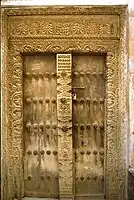 An Arabic and Indian style door in Zanzibar