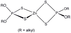 Zinc dialkyldithiophosphate, an oil additive.