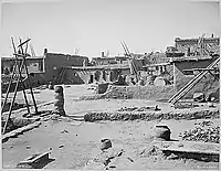 Zuni pueblo middle court, in 1879