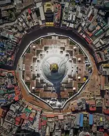 Aerial view of the stupa