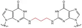 Structure describing a DNA crosslink by a malondialdehyde.