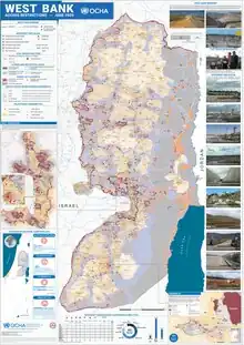 Map showing the West Bank with detailed annotations