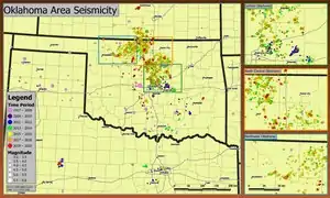 Map of earthquakes greater than 3.0 magnitude